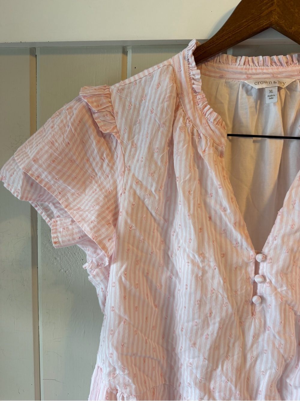 crown & ivy Light Pink Striped Tiered Maxi Dress - Picture 6 of 11